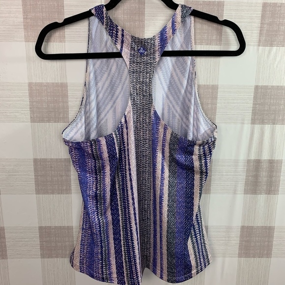 PrAna Boost Printed Tank Top Blue Knitta Women’s Sz Large - Picture 4 of 5